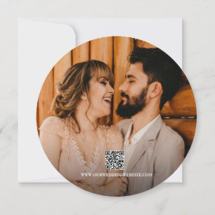 Convites Salvar a data QR code Wood Rustic Photo Wedding