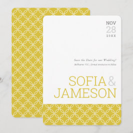Convites SALVAR A DATA simples de mostarda moderna amarela
