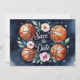 Convites Salvar data de basquete com basquete no campo