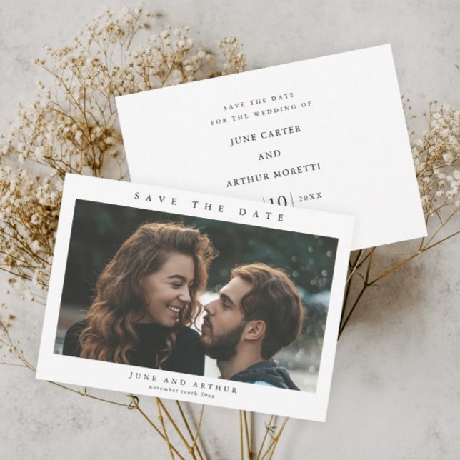 Convites Salvar Data de Casamento com Foto Simples (Criador carregado)