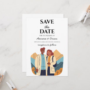 Convites salvar data do casamento de destino de viagem