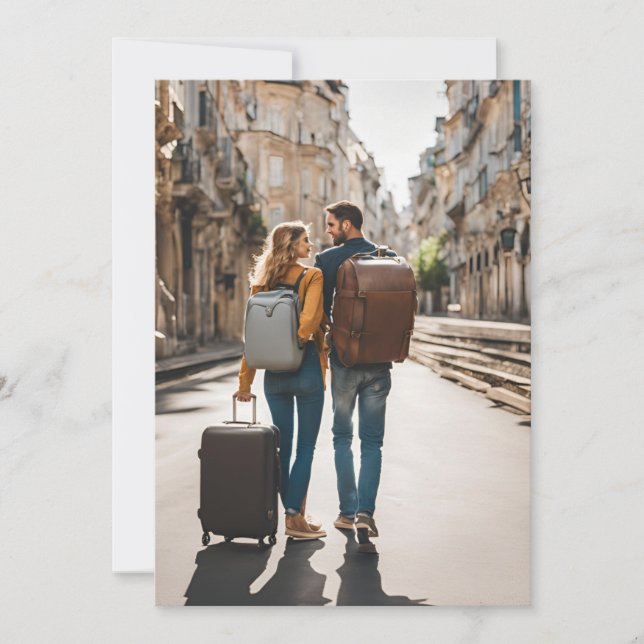 Convites salvar data do casamento de destino de viagem (Frente)