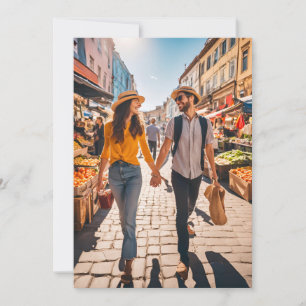 Convites salvar data do casamento de destino de viagem