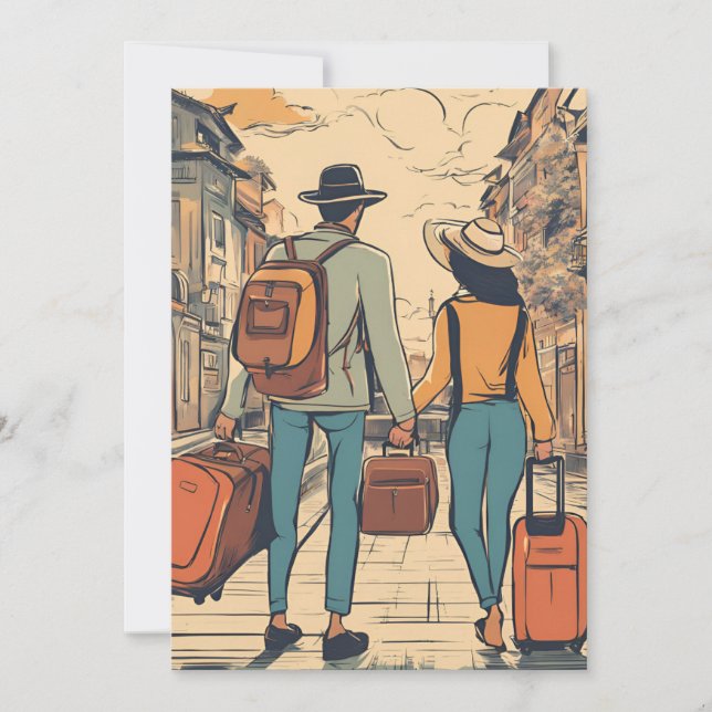 Convites salvar data do casamento de destino de viagem (Frente)