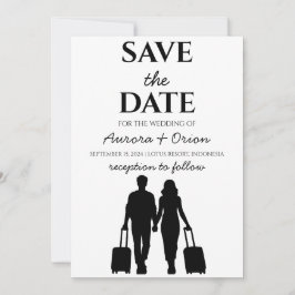 Convites salvar data do casamento de destino de viagem