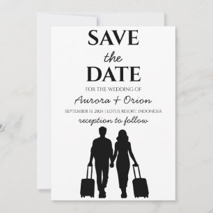 Convites salvar data do casamento de destino de viagem