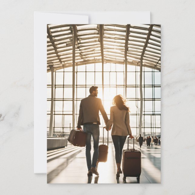 Convites salvar data do casamento de destino de viagem (Frente)