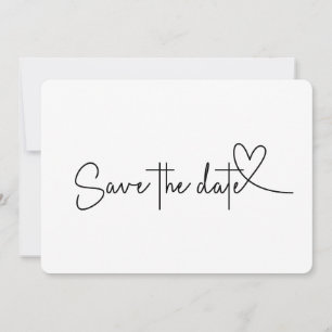 Convites Salvar data em preto e branco com canto arredondad