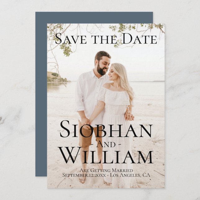 Convites Salvar Data Moderno Personalizado com Foto (Frente/Verso)