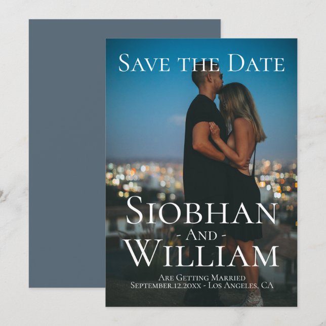 Convites Salvar Data Moderno Personalizado com Foto (Frente/Verso)