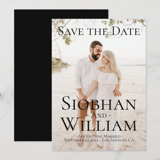 Convites Salvar Data Moderno Personalizado com Foto (Frente/Verso)