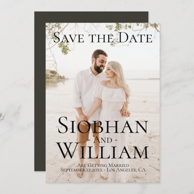 Convites Salvar Data Moderno Personalizado com Foto (Frente/Verso)