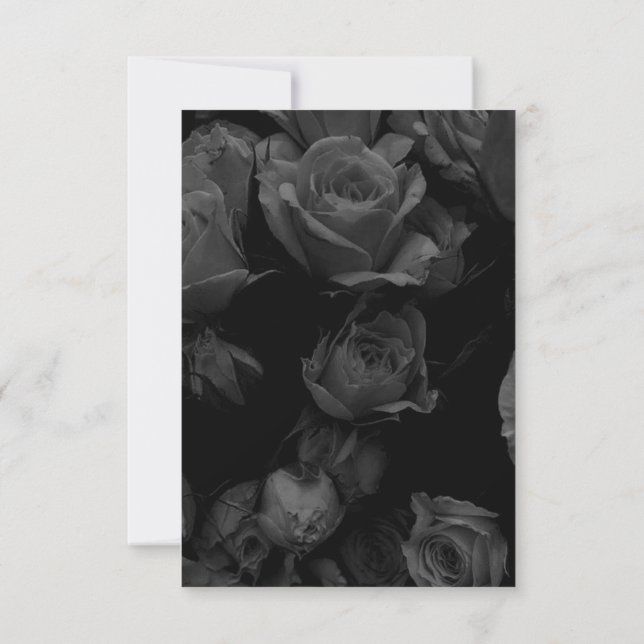 Convites Salvar Datas - Rosas B&W (Verso)