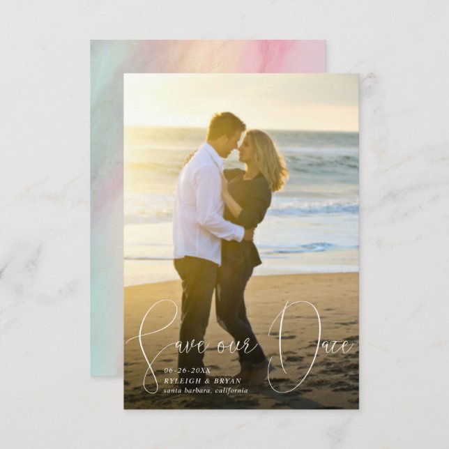 Convites Salvar nosso script de Caneta suave das linhas ref (Frente/Verso)