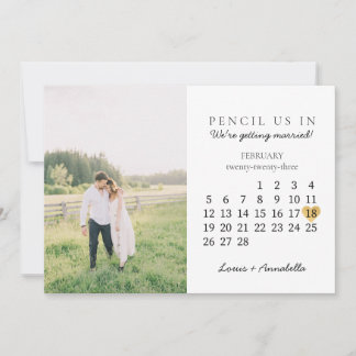 Convites Salvar o calendário Dourado Coração fevereiro de 2