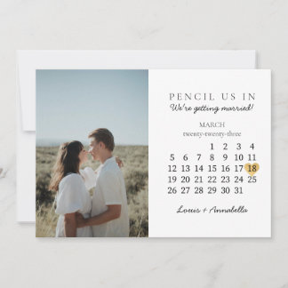 Convites Salvar o calendário Dourado Coração março 2023 Mês