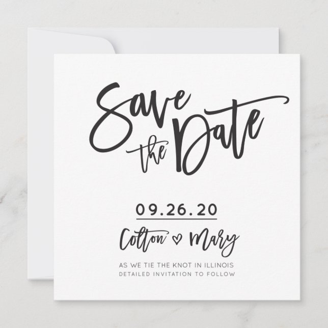Convites SALVAR o design personalizado DATE para Colton + M (Frente)