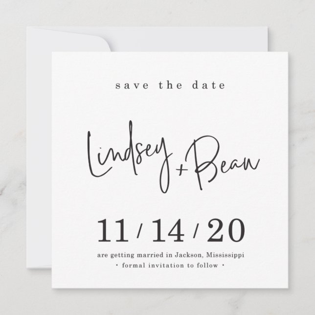 Convites SALVAR o design personalizado DATE para Lindsey +  (Frente)