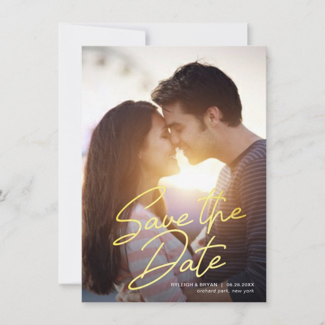 Convites Salvar o roteiro escrito à mão liso do verão da (Frente)