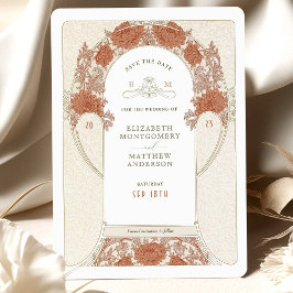 Convites Salve a data Art Nouveau William Morris Invitation