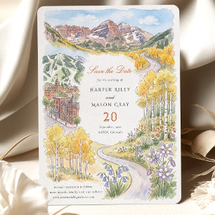 Convites Salve a Data Aspen Colorado Maroon Bells Outono