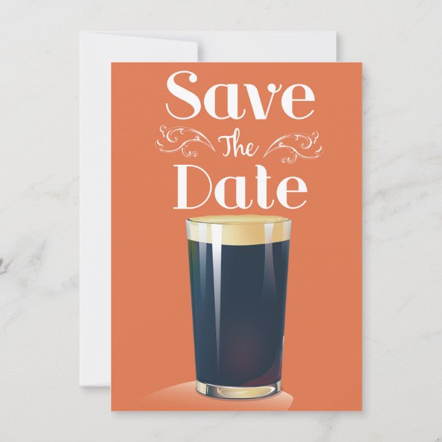 Convites Salve A Data Bebida Vintage Pint (Verso)