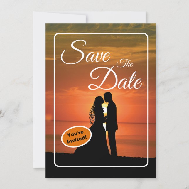 Convites Salve A Data Casamento Recém-Casados (Frente)