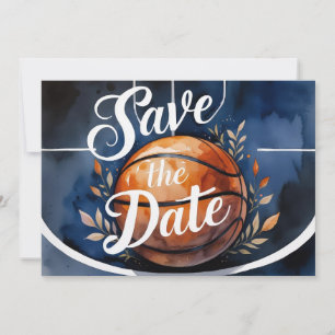 Convites Salve a data com basquete no campo de basquete