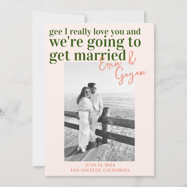 Convites Salve a data com foto colorida e divertida (Frente)