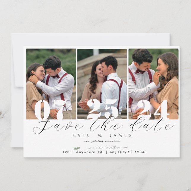 Convites Salve a data com o modelo de código QR (Frente)