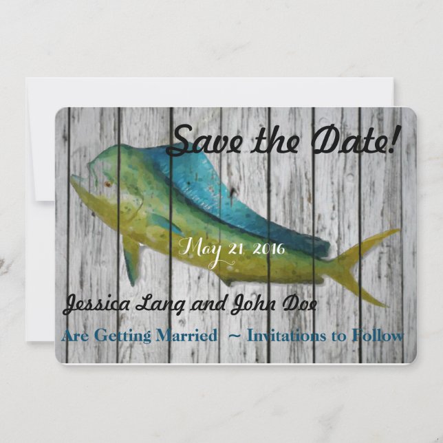 Convites Salve a data com um Mahi Mahi (Frente)