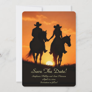 Convites Salve a Data Country Western Cowboy Cowgirl 