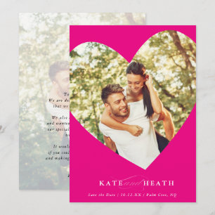 Convites SALVE A DATA da foto elegante cardíaca moderna am