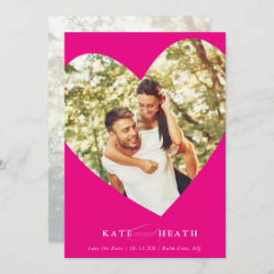 Convites SALVE A DATA da foto elegante cardíaca moderna ama
