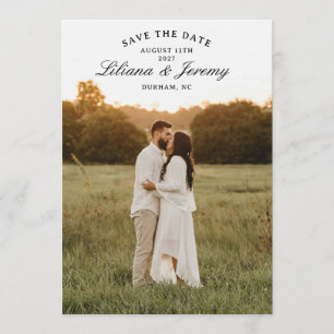 Convites Salve a Data de Casamento com Foto Moderna e Texto