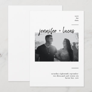 Convites Salve a data de foto moderna contemporânea