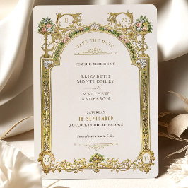 Convites Salve A Data Do Casamento De Elegância Real Vitori