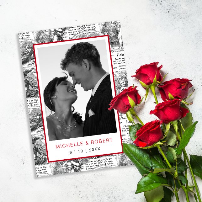 Convites Salve a Data Elegante Taça Antiga Cupidos Foto (Criador carregado)