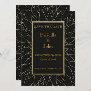 Convites Salve a data, excelente gatsby, dahlia geométrico