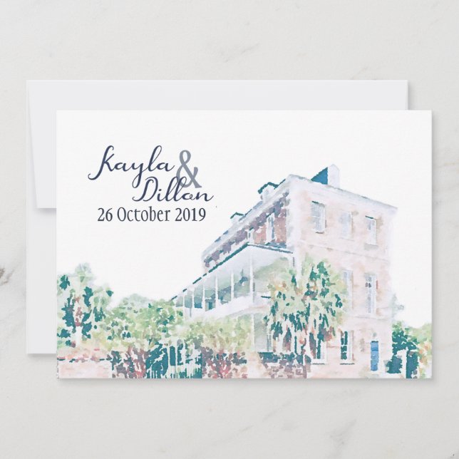 Convites Salve a data final de Kayla & Dillon (Frente)