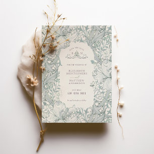 Convites Salve a Data Golden Lily Sky Blue William Morris