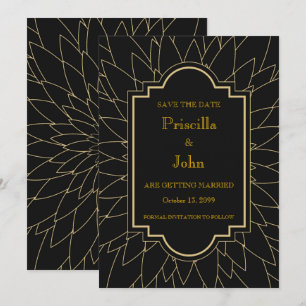 Convites Salve a data, grande gatsby, dália geométrica