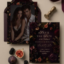 Salve a Data Moody Dark Burgundy Floral