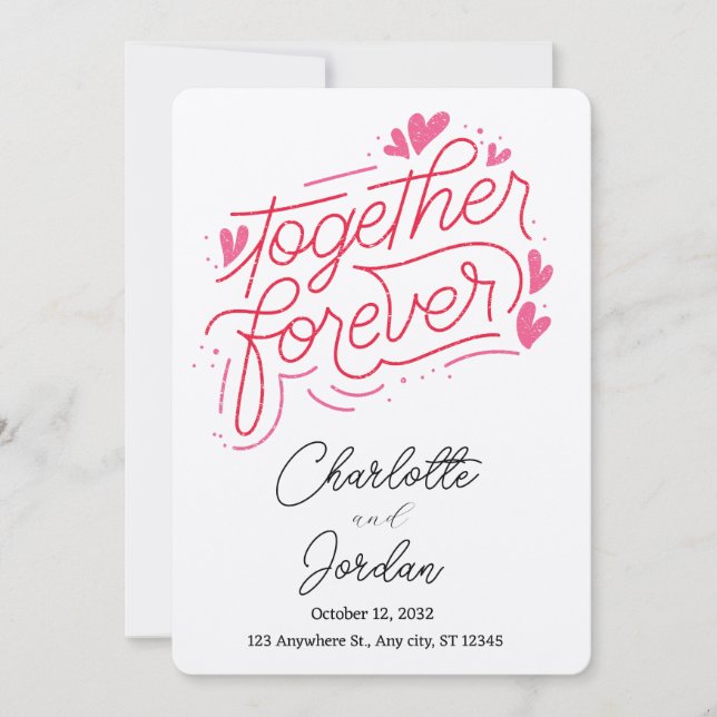 Convites Salve a Data: Nossa História de Amor Continua (Frente)