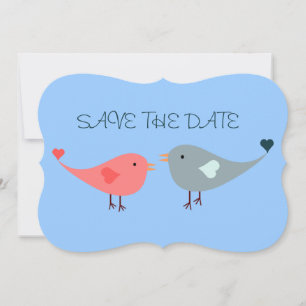 Convites Salve a data Pássaros amorosos Elegantes e na Moda