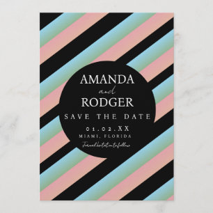Convites Salve a Data Rosa Preto Mint 