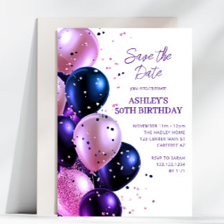 Convites Salve a Data Roxo 50º Aniversário