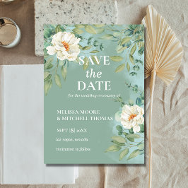 Convites Salve a data sage silvestre eucalipto flor branca