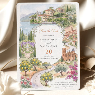 Convites Salve a Data Villa del Balbianello Lago de Como