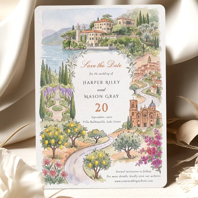 Convites Salve a Data Villa del Balbianello Lago de Como (Criador carregado)